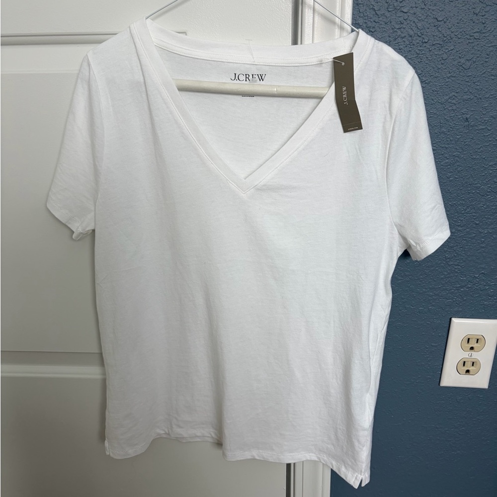 J. Crew Women's Classic White Short Sleeve Tee